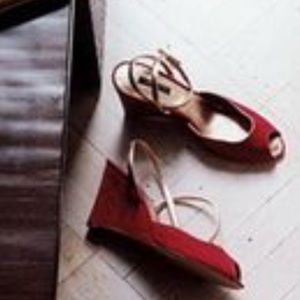 Louis Vuitton Sofia Coppola suede wedge heel